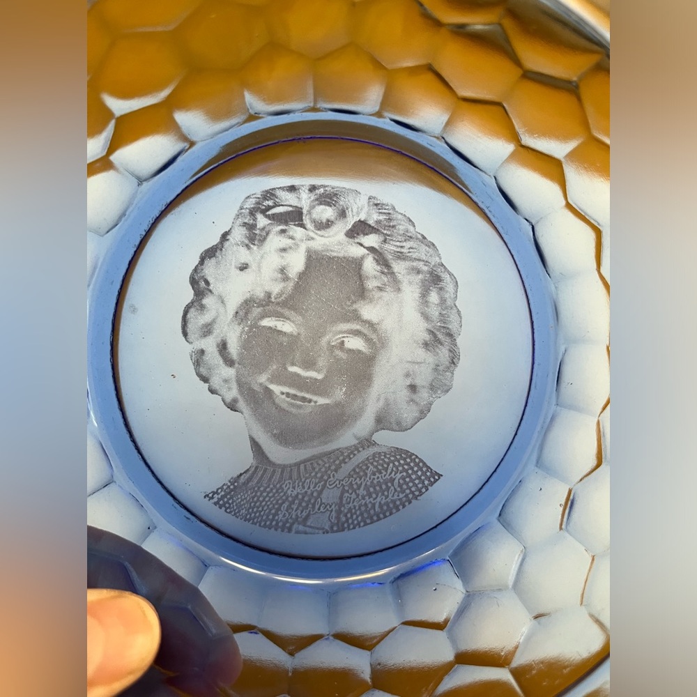 Shirley Temple 1930’s blue glass bowl